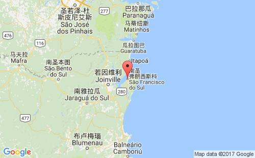 巴西港口:南圣弗朗西斯科sao francisco do sul港口代码BRSFS