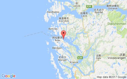 挪威港口:蒙斯塔德mongstad港口代码NOMON