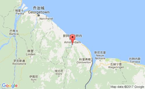 圭亚那港口:新阿姆斯特丹new amsterdam港口代码GYNAM