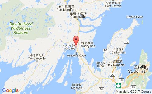 加拿大港口:卡姆拜钱斯come-by-chance港口代码CACBC