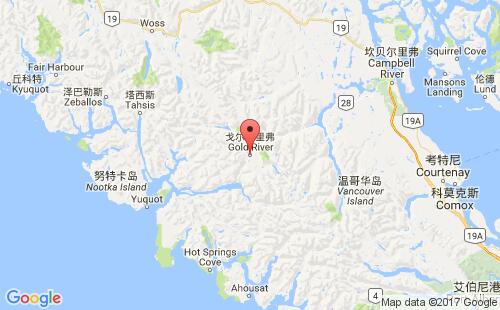 加拿大港口:戈尔德里弗gold river港口代码CAGOR