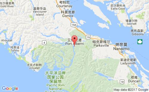 加拿大港口:艾伯尼港port alberni港口代码CAPAL